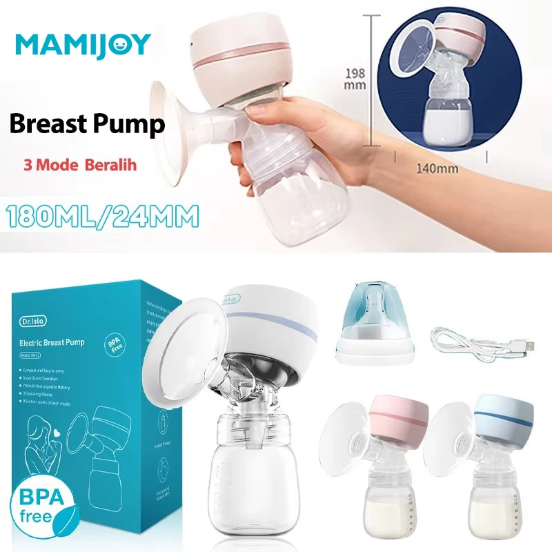 Portable Electric Breast Pump with LED display and milk bottle
