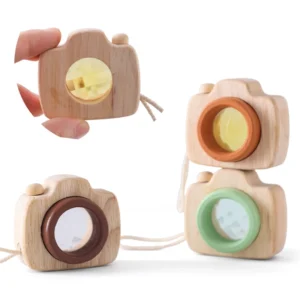 wooden mini camera toy Montessori baby learning toy