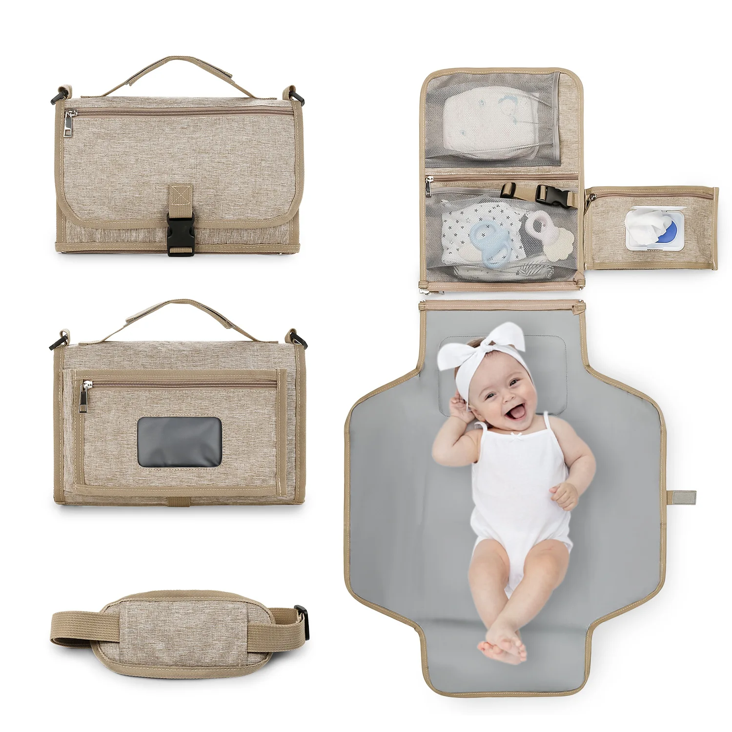 3 in 1 portable baby changing station waterproof travel diaper changing pad