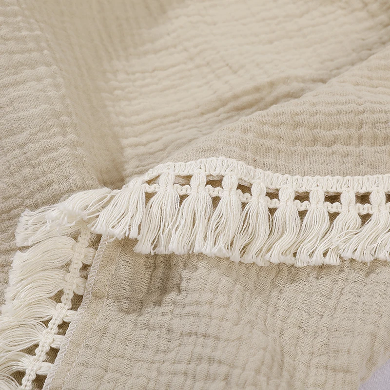 Luxury Muslin Tassel Baby Blanket - Image 6