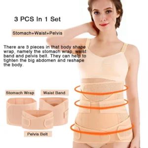 3-in-1 Postpartum Recovery Support Belt with abdominal waist and pelvic support