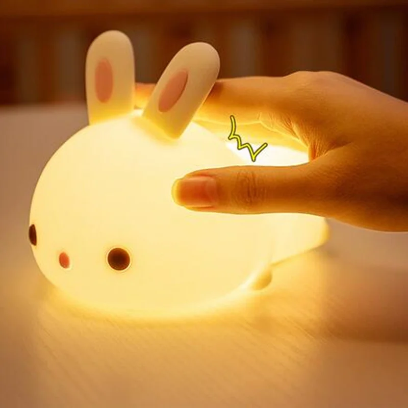 Rabbit Night Light rechargeable silicone LED nursery lamp