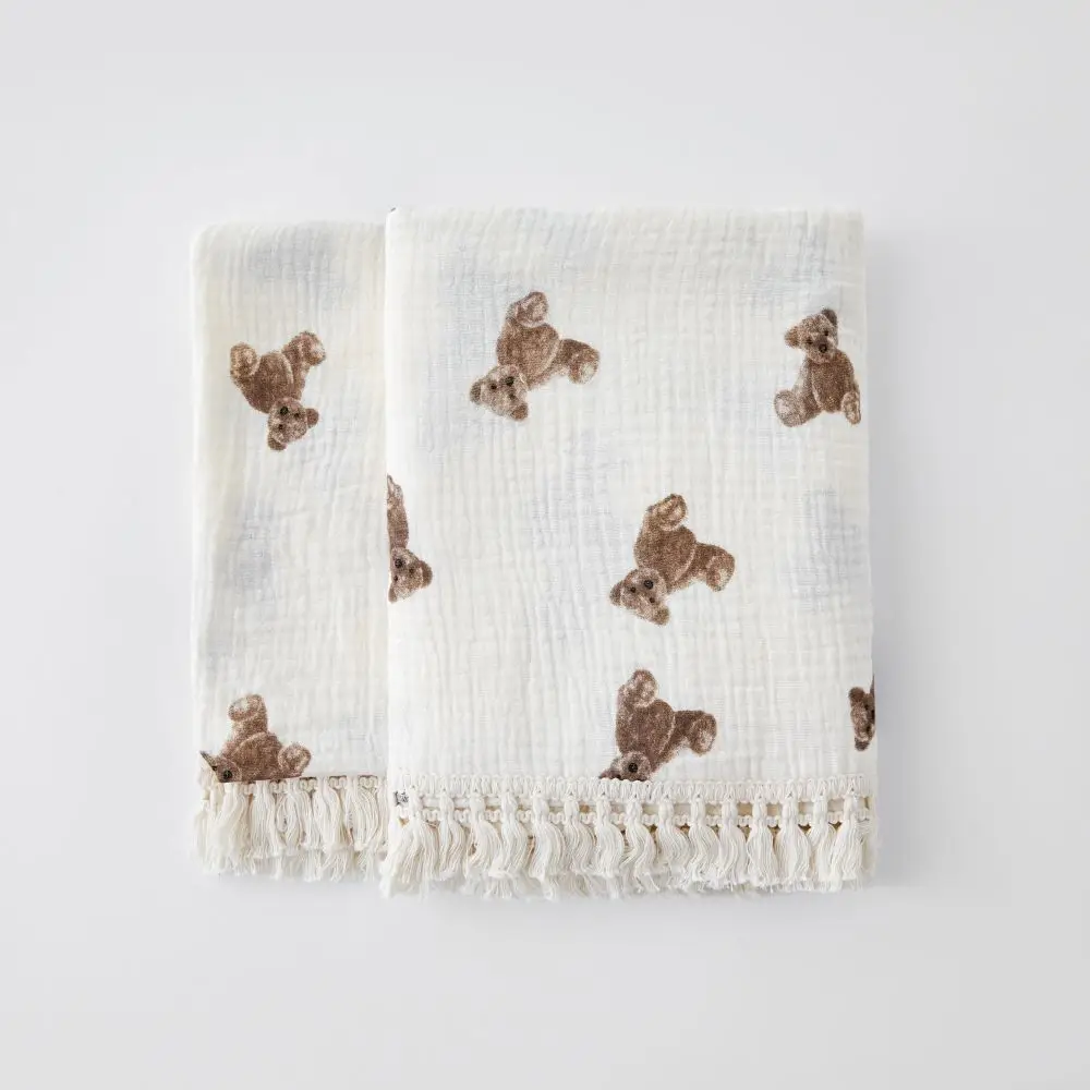 Luxury Muslin Tassel Baby Blanket - Image 8