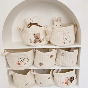 crib storage organizer for diapers toys and nursery essentials