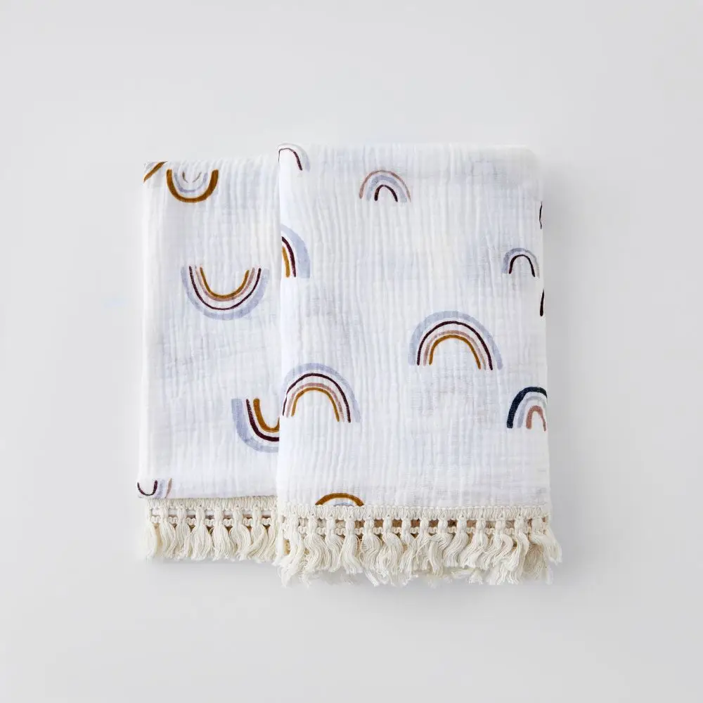 Luxury Muslin Tassel Baby Blanket - Image 11
