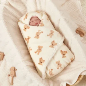 Baby Swaddle Blanket featuring soft flannel fabric and cozy winter design for newborn comfort