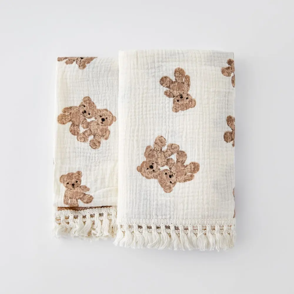 Luxury Muslin Tassel Baby Blanket - Image 9